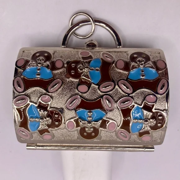 Judith Leiber for Neiman Marcus mini purse Enamel Teddy Bear Pill 🔥HP🔥